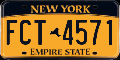 NY license plate FCT4571
