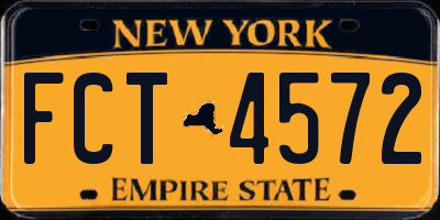 NY license plate FCT4572