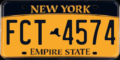 NY license plate FCT4574
