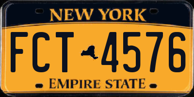 NY license plate FCT4576