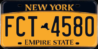 NY license plate FCT4580