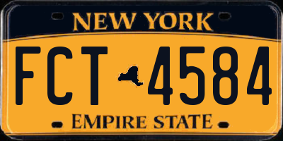 NY license plate FCT4584