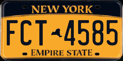 NY license plate FCT4585