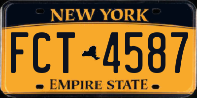 NY license plate FCT4587