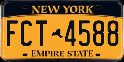 NY license plate FCT4588