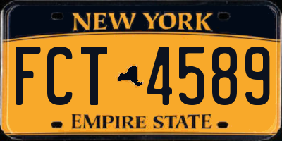 NY license plate FCT4589