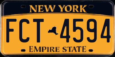NY license plate FCT4594