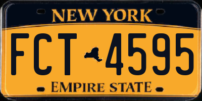 NY license plate FCT4595