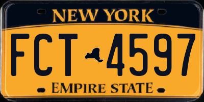 NY license plate FCT4597