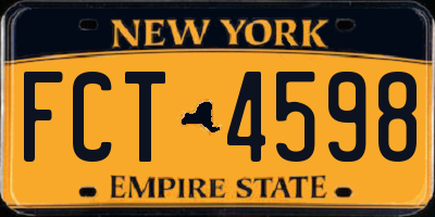 NY license plate FCT4598