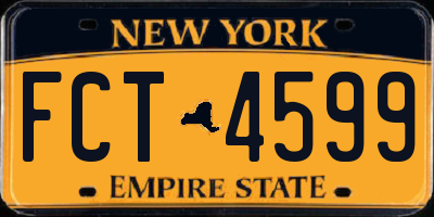 NY license plate FCT4599