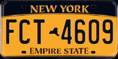 NY license plate FCT4609