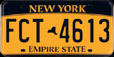 NY license plate FCT4613