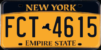 NY license plate FCT4615