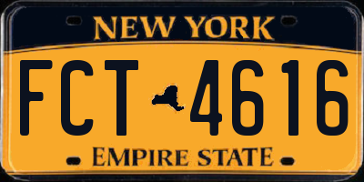 NY license plate FCT4616