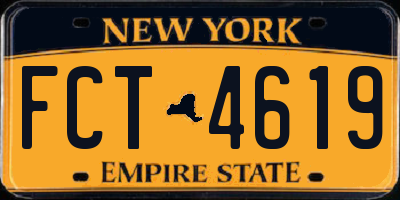 NY license plate FCT4619