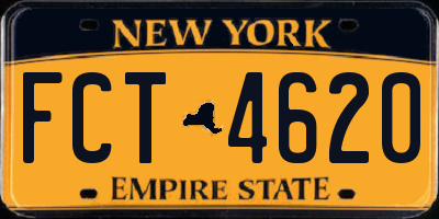 NY license plate FCT4620