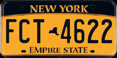 NY license plate FCT4622