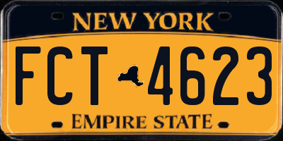 NY license plate FCT4623
