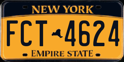 NY license plate FCT4624