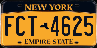 NY license plate FCT4625