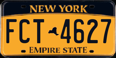 NY license plate FCT4627