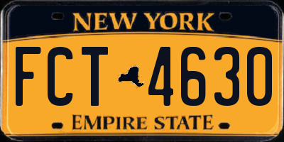 NY license plate FCT4630