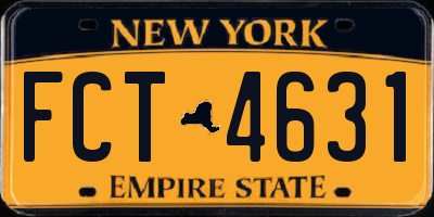 NY license plate FCT4631
