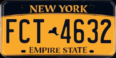 NY license plate FCT4632
