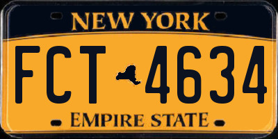 NY license plate FCT4634