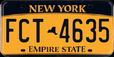 NY license plate FCT4635