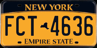 NY license plate FCT4636