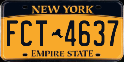 NY license plate FCT4637
