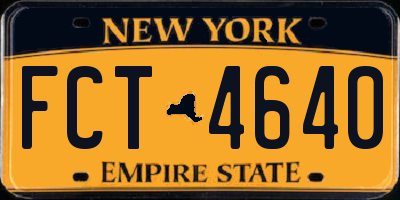 NY license plate FCT4640