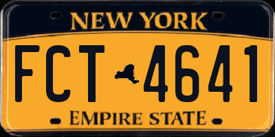 NY license plate FCT4641