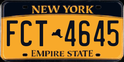NY license plate FCT4645