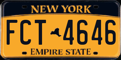 NY license plate FCT4646