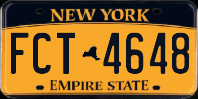 NY license plate FCT4648