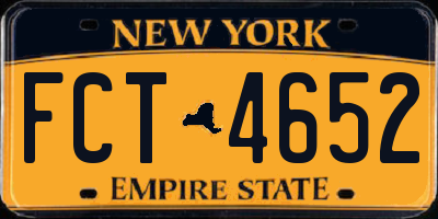 NY license plate FCT4652