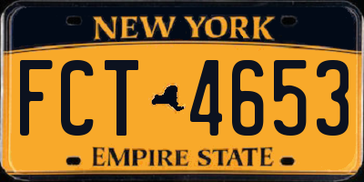 NY license plate FCT4653