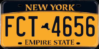 NY license plate FCT4656