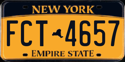 NY license plate FCT4657