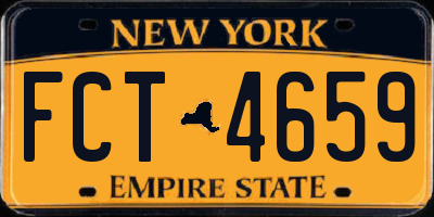 NY license plate FCT4659