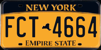 NY license plate FCT4664