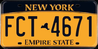 NY license plate FCT4671