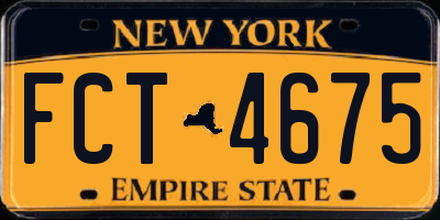 NY license plate FCT4675
