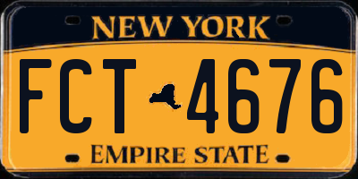 NY license plate FCT4676