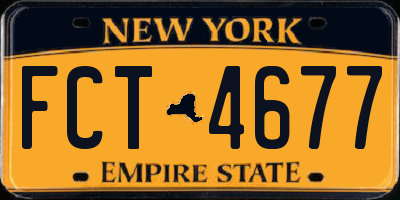 NY license plate FCT4677