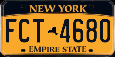NY license plate FCT4680