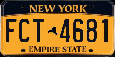 NY license plate FCT4681